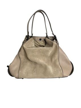 Coach Pebbled Leather Shoulder Bag in Taupe